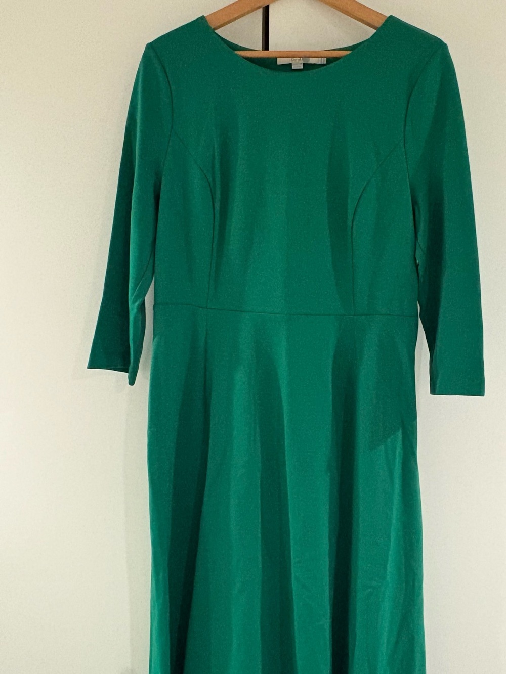 Boden Emerald Green Long-Sleeve Fit-and-Flare Dress